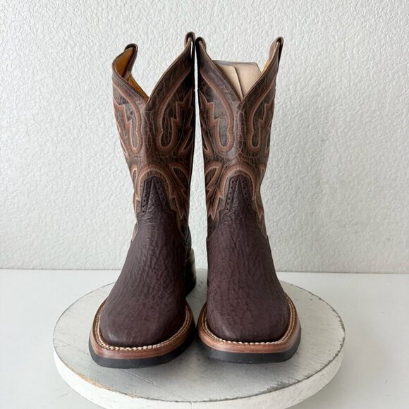 NEW Rod Patrick Mens Cowboy Boots Size 8B Brown Shark Leather Western Square Toe - Picture 5 of 12